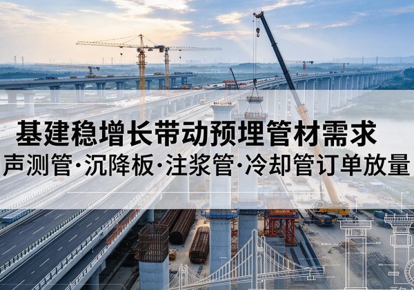 雁山基建稳增长带动预埋监测管材需求，声测管、沉降板、注浆管订单持续放量