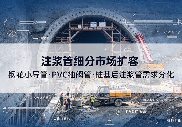 雁山注浆管细分市场扩容，隧道钢花小导管、PVC 袖阀管、桩基后注浆管需求分化
